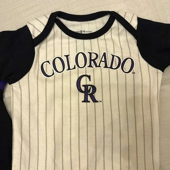 NWOT [MLB] Colorado Rockies Baseball Onesie Lot of 2x, Unisex Baby Sz 0/3 Months - Picture 4 of 9